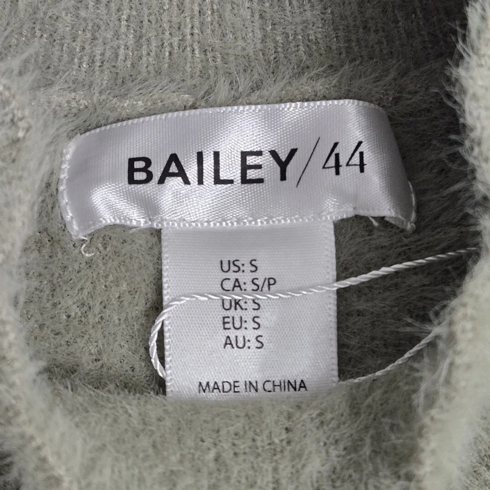 Anthropologie Bailey 44‎ Fuzzy Vest Women S Green Sage Mock Neck Stretch Boxy